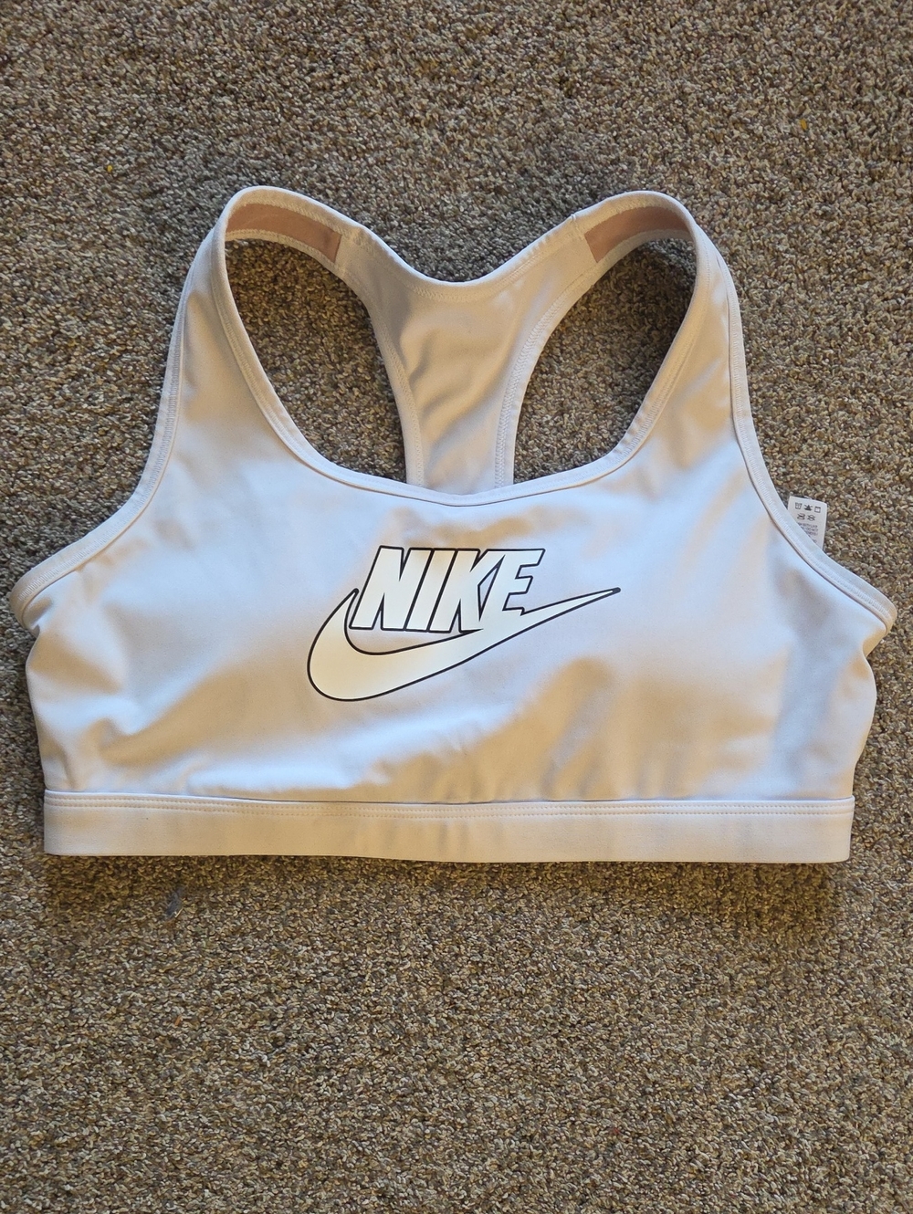Nike Women’s White Dri-fit Racerback Sports Bra Size Large
